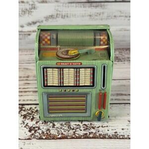 JUKEBOX 1950's WIND UP TOY 100 SELECT-O-MATIC TIN LITHO HAJI JAPAN BANK
